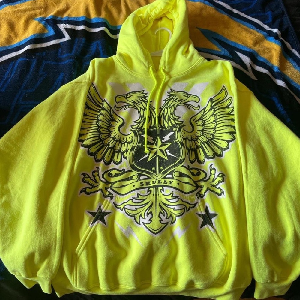 Gildan Neon Yellow Graphic Hoodie
